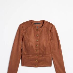 Brown Button-Up Women's Jacket